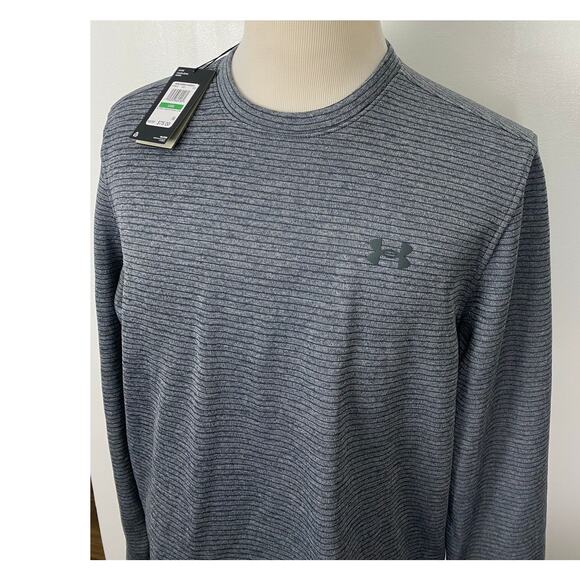 NEW Under Armour Golf Storm Sweater Fleece stripe performance crewneck pullover - Picture 2 of 5